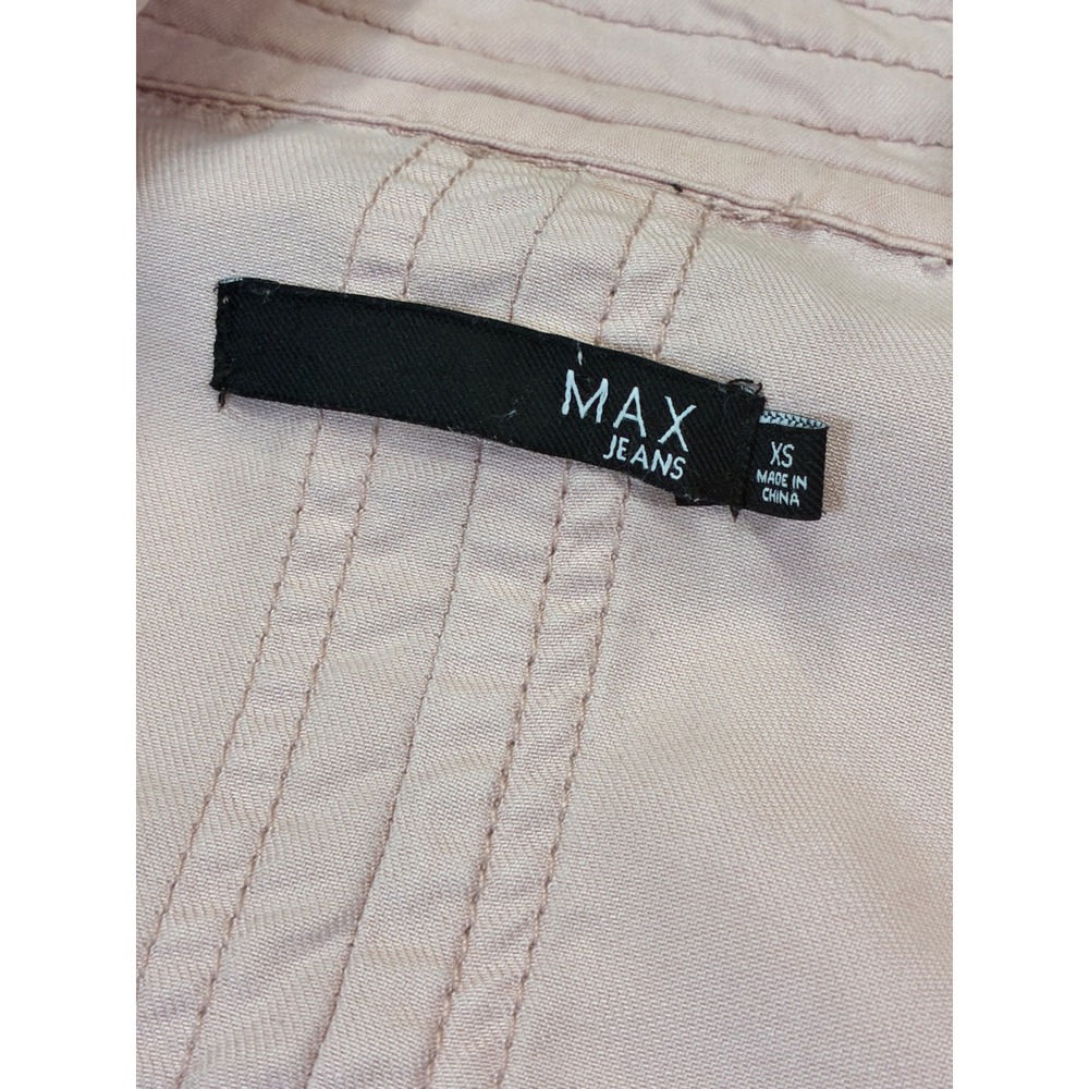 MAX Jeans XS Pink Tencel Utility Cargo Anorak Jacket Drawstring Lightweight - Picture 2 of 9